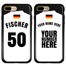 
Personalized Germany Soccer Jersey Case for iPhone 7 Plus / 8 Plus – Hybrid – (Black Case, Black Silicone)