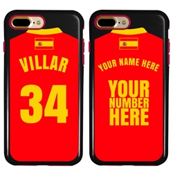 
Personalized Spain Soccer Jersey Case for iPhone 7 Plus / 8 Plus – Hybrid – (Black Case, Red Silicone)