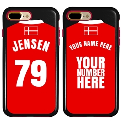 
Personalized Denmark Soccer Jersey Case for iPhone 7 Plus / 8 Plus – Hybrid – (Black Case, Red Silicone)