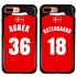 Personalized Denmark Soccer Jersey Case for iPhone 7 Plus / 8 Plus – Hybrid – (Black Case, Red Silicone)
