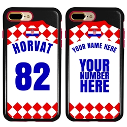 
Personalized Croatia Soccer Jersey Case for iPhone 7 Plus / 8 Plus – Hybrid – (Black Case, Red Silicone)
