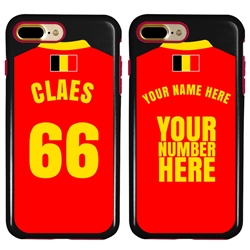 
Personalized Belgium Soccer Jersey Case for iPhone 7 Plus / 8 Plus – Hybrid – (Black Case, Red Silicone)