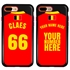 Personalized Belgium Soccer Jersey Case for iPhone 7 Plus / 8 Plus – Hybrid – (Black Case, Red Silicone)
