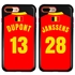 Personalized Belgium Soccer Jersey Case for iPhone 7 Plus / 8 Plus – Hybrid – (Black Case, Red Silicone)
