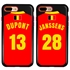 Personalized Belgium Soccer Jersey Case for iPhone 7 Plus / 8 Plus – Hybrid – (Black Case, Red Silicone)
