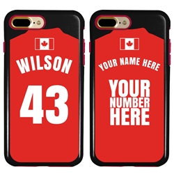 
Personalized Canada Soccer Jersey Case for iPhone 7 Plus / 8 Plus – Hybrid – (Black Case, Red Silicone)
