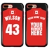 Personalized Canada Soccer Jersey Case for iPhone 7 Plus / 8 Plus – Hybrid – (Black Case, Red Silicone)
