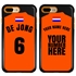 Personalized Netherlands Soccer Jersey Case for iPhone 7 Plus / 8 Plus – Hybrid – (Black Case, Orange Silicone)
