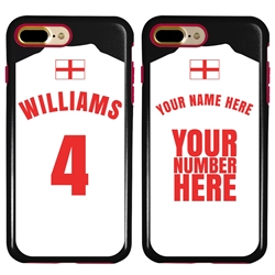 
Personalized England Soccer Jersey Case for iPhone 7 Plus / 8 Plus – Hybrid – (Black Case, Red Silicone)