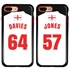 Personalized England Soccer Jersey Case for iPhone 7 Plus / 8 Plus – Hybrid – (Black Case, Red Silicone)
