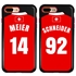 Personalized Switzerland Soccer Jersey Case for iPhone 7 Plus / 8 Plus – Hybrid – (Black Case, Red Silicone)
