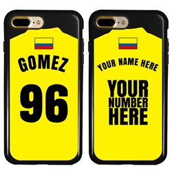 
Personalized Colombia Soccer Jersey Case for iPhone 7 Plus / 8 Plus – Hybrid – (Black Case, Black Silicone)