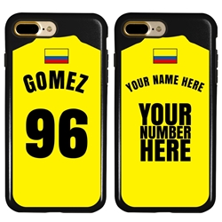 
Personalized Colombia Soccer Jersey Case for iPhone 7 Plus / 8 Plus – Hybrid – (Black Case, Black Silicone)