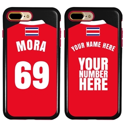 
Personalized Costa Rica Soccer Jersey Case for iPhone 7 Plus / 8 Plus – Hybrid – (Black Case, Red Silicone)