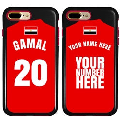
Personalized Egypt Soccer Jersey Case for iPhone 7 Plus / 8 Plus – Hybrid – (Black Case, Red Silicone)