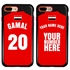 Personalized Egypt Soccer Jersey Case for iPhone 7 Plus / 8 Plus – Hybrid – (Black Case, Red Silicone)
