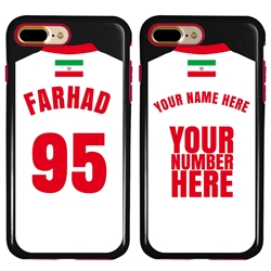 
Personalized Iran Soccer Jersey Case for iPhone 7 Plus / 8 Plus – Hybrid – (Black Case, Red Silicone)