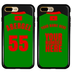 
Personalized Morocco Soccer Jersey Case for iPhone 7 Plus / 8 Plus – Hybrid – (Black Case, Black Silicone)