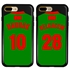 Personalized Morocco Soccer Jersey Case for iPhone 7 Plus / 8 Plus – Hybrid – (Black Case, Black Silicone)
