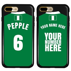 
Personalized Nigeria Soccer Jersey Case for iPhone 7 Plus / 8 Plus – Hybrid – (Black Case, Black Silicone)