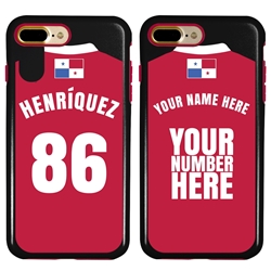 
Personalized Panama Soccer Jersey Case for iPhone 7 Plus / 8 Plus – Hybrid – (Black Case, Red Silicone)