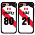 Personalized Peru Soccer Jersey Case for iPhone 7 Plus / 8 Plus – Hybrid – (Black Case, Red Silicone)

