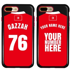 
Personalized Tunisia Soccer Jersey Case for iPhone 7 Plus / 8 Plus – Hybrid – (Black Case, Red Silicone)