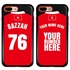 Personalized Tunisia Soccer Jersey Case for iPhone 7 Plus / 8 Plus – Hybrid – (Black Case, Red Silicone)
