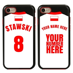 
Personalized Poland Soccer Jersey Case for iPhone 7/8/SE – Hybrid – (Black Case, Red Silicone)