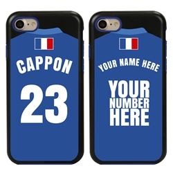 
Personalized France Soccer Jersey Case for iPhone 7/8/SE – Hybrid – (Black Case, Blue Silicone)