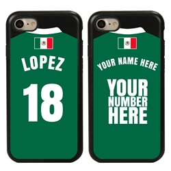 
Personalized Mexico Soccer Jersey Case for iPhone 7/8/SE – Hybrid – (Black Case, Black Silicone)