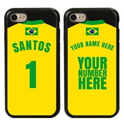 
Personalized Brazil Soccer Jersey Case for iPhone 7/8/SE – Hybrid – (Black Case, Black Silicone)