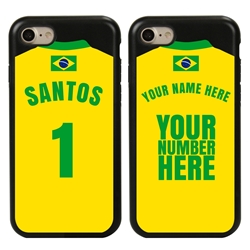 
Personalized Brazil Soccer Jersey Case for iPhone 7/8/SE – Hybrid – (Black Case, Black Silicone)