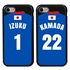 Personalized Japan Soccer Jersey Case for iPhone 7/8/SE – Hybrid – (Black Case, Blue Silicone)
