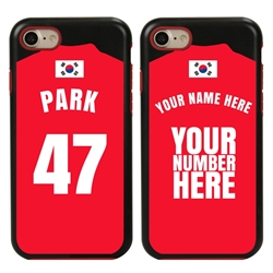 
Personalized South Korea Soccer Jersey Case for iPhone 7/8/SE – Hybrid – (Black Case, Red Silicone)