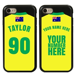 
Personalized Australia Soccer Jersey Case for iPhone 7/8/SE – Hybrid – (Black Case, Black Silicone)