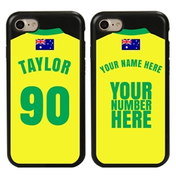 
Personalized Australia Soccer Jersey Case for iPhone 7/8/SE – Hybrid – (Black Case, Black Silicone)