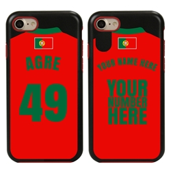 
Personalized Portugal Soccer Jersey Case for iPhone 7/8/SE – Hybrid – (Black Case, Red Silicone)