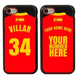 
Personalized Spain Soccer Jersey Case for iPhone 7/8/SE – Hybrid – (Black Case, Red Silicone)