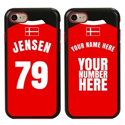 
Personalized Denmark Soccer Jersey Case for iPhone 7/8/SE – Hybrid – (Black Case, Red Silicone)