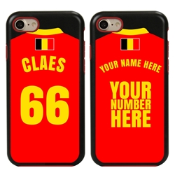 
Personalized Belgium Soccer Jersey Case for iPhone 7/8/SE – Hybrid – (Black Case, Red Silicone)
