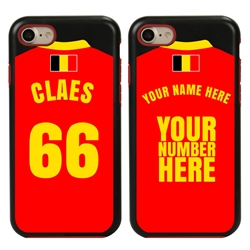 
Personalized Belgium Soccer Jersey Case for iPhone 7/8/SE – Hybrid – (Black Case, Red Silicone)