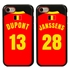 Personalized Belgium Soccer Jersey Case for iPhone 7/8/SE – Hybrid – (Black Case, Red Silicone)
