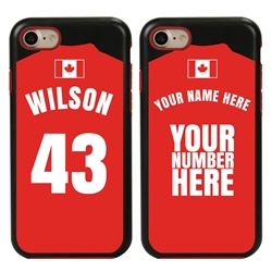
Personalized Canada Soccer Jersey Case for iPhone 7/8/SE – Hybrid – (Black Case, Red Silicone)