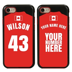 
Personalized Canada Soccer Jersey Case for iPhone 7/8/SE – Hybrid – (Black Case, Red Silicone)