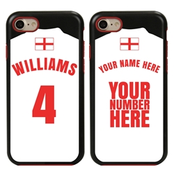 
Personalized England Soccer Jersey Case for iPhone 7/8/SE – Hybrid – (Black Case, Red Silicone)