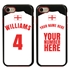 Personalized England Soccer Jersey Case for iPhone 7/8/SE – Hybrid – (Black Case, Red Silicone)
