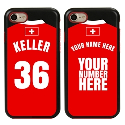 
Personalized Switzerland Soccer Jersey Case for iPhone 7/8/SE – Hybrid – (Black Case, Red Silicone)