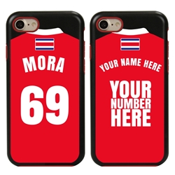 
Personalized Costa Rica Soccer Jersey Case for iPhone 7/8/SE – Hybrid – (Black Case, Red Silicone)