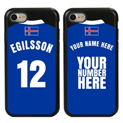 
Personalized Iceland Soccer Jersey Case for iPhone 7/8/SE – Hybrid – (Black Case, Dark Blue Silicone)